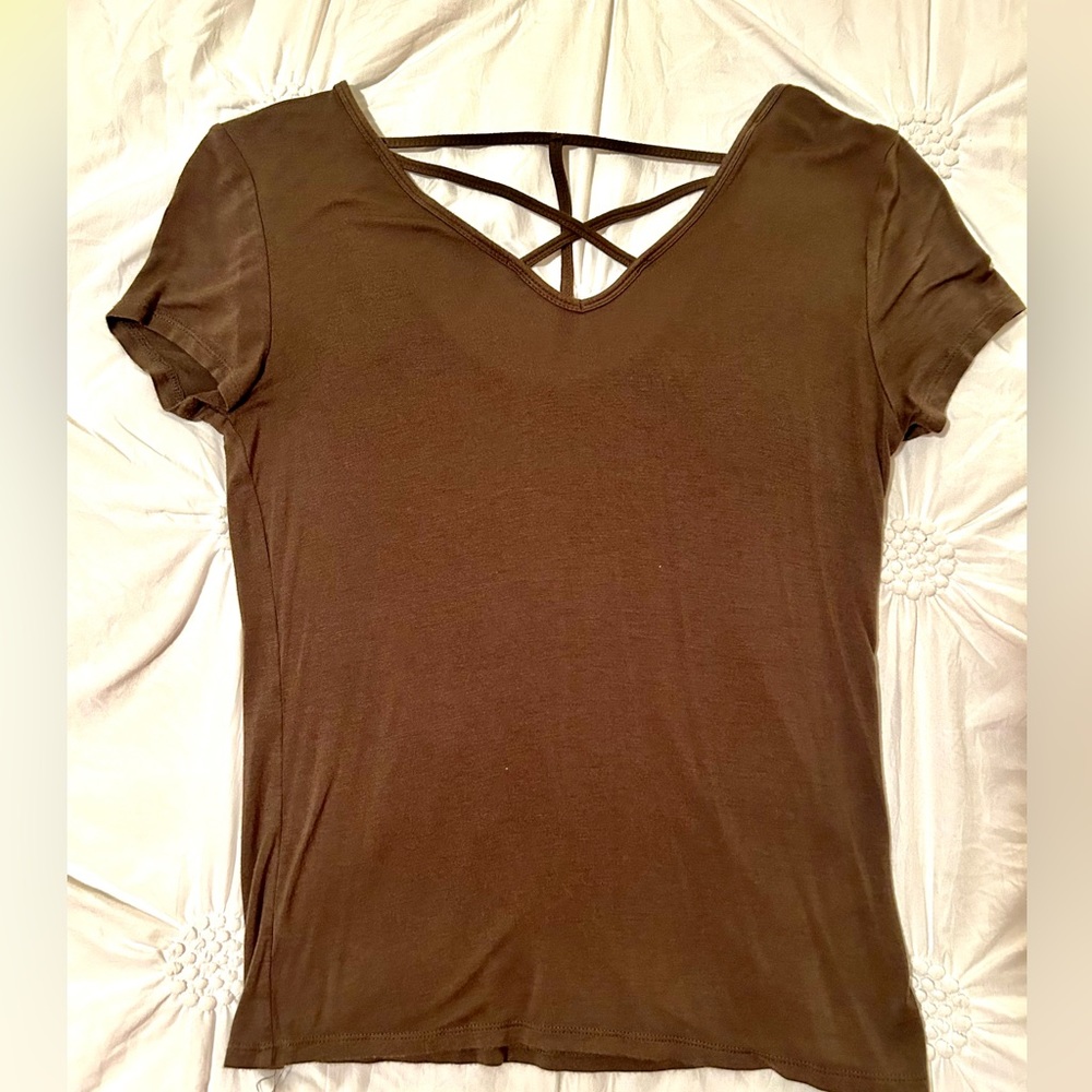 SO brand dark green top